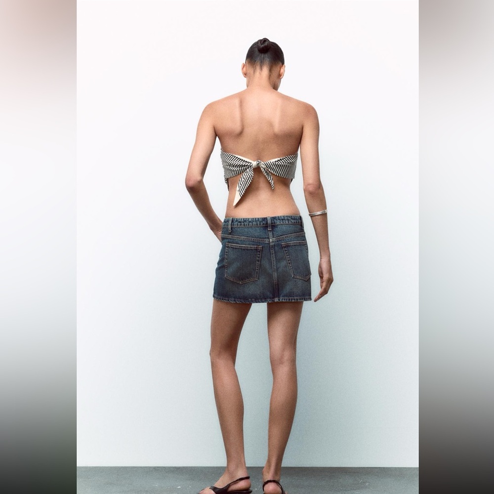 STRIPED BELT POPLIN TOP - Picture 5 of 12